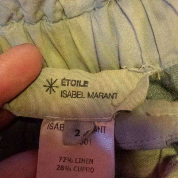 Etoile Isabel Marant Linen Pants Camo Loose M - Picture 10 of 10